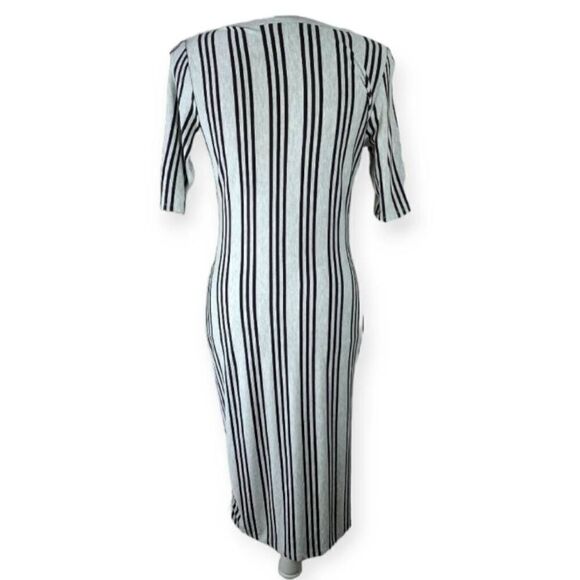 LULAROE JULIA DRESS GRAY/BLAK STRIPE SZ.S NWT. - Picture 4 of 7